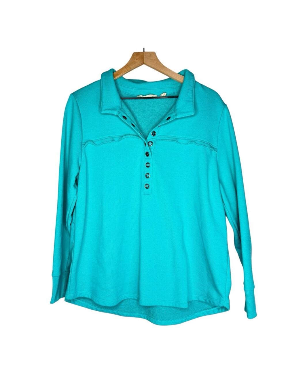Soft Surroundings Neera French Terry Tunic Turquoise Teal Size Large